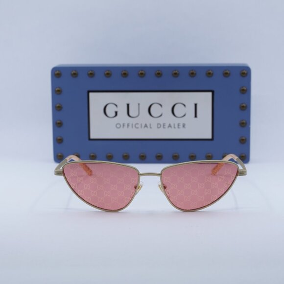 Final Price! Gucci GG1879S 004 Gold/Red with GG Pattern Sunglasses - Picture 3 of 12